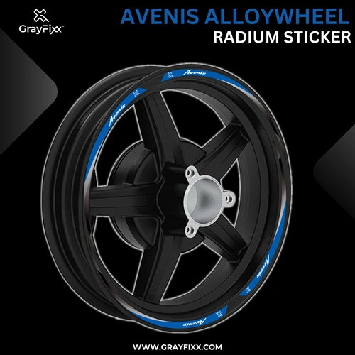 Alloy Wheel Radium Sticker for Avenis 125 | Printed in Premium Radium with FPF (Fade Protection Film), Waterproof, Precut Sticker, Pack Of 1